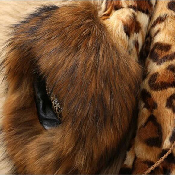 Leopard Print Faux Fur Coat XS NWOT - Picture 10 of 12